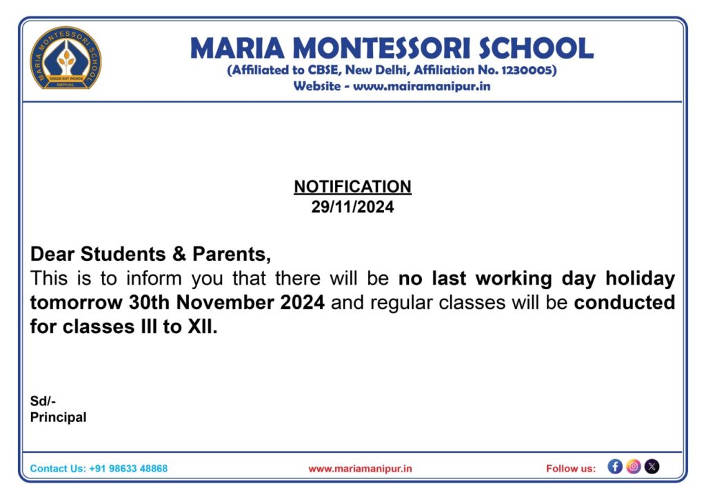Notice 29-11-2024